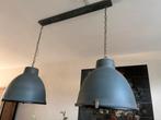 Industriële hanglamp met twee kappen, Huis en Inrichting, Lampen | Hanglampen, Ophalen of Verzenden, Zo goed als nieuw, Metaal