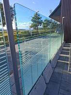Glazen terrasscherm - windscherm, Tuin en Terras, Ophalen, Gebruikt, Glas, 200 cm of meer