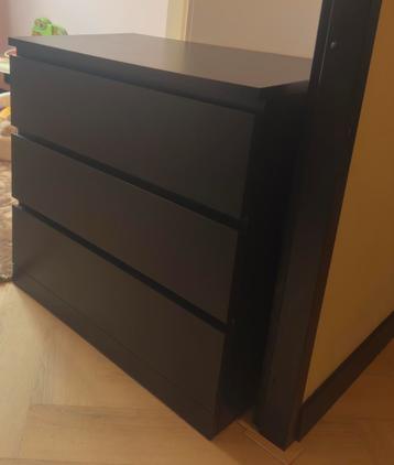 Ikea Malm 3 ladekast zwart - afbeelding 2