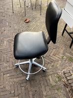 Werkplaatsstoel Zwart - Gebruikt, Goede Kwaliteit, Huis en Inrichting, Bureaustoelen, Ophalen, Gebruikt, Zwart, Bureaukruk