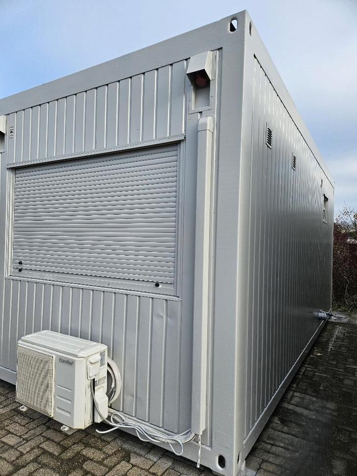 Kantoorunit, bouwkeet, woonunit, schaftkeet. 6 x 6, Doe-het-zelf en Verbouw, Bouwketen en Schaftketen, Gebruikt, Ophalen