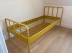 Okergeel eenpersoonsbed - metaal, Ophalen, 90 cm, Zo goed als nieuw, 200 cm