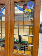 3- delige set jugendstil glas in lood deuren 216x214cm., Ophalen