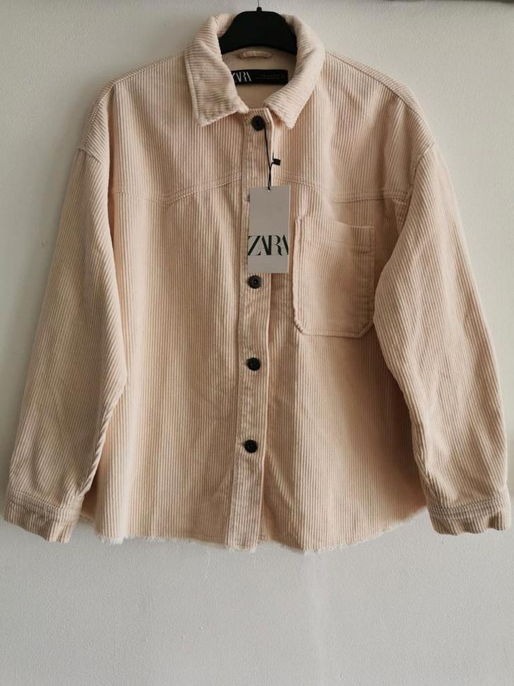 ZARA corduroy overhemdjack mt. M, Kleding | Dames, Jasjes, Kostuums en Pakken, Nieuw, Jasje, Maat 38/40 (M), Beige, Verzenden