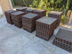 Rubberen tegels 50/50, 6 cm dik, Tuin en Terras, Tegels en Klinkers, Ophalen, Gebruikt, Overige typen, Rubber