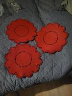 3x vilten rode placemat of kleedje, Ophalen of Verzenden, Zo goed als nieuw, Rood
