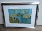 Prent - Van Gogh - De brug van Langlois met wassende vrouwen, Minder dan 50 cm, Gebruikt, Overige typen, Ophalen of Verzenden