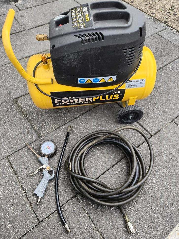 Powerplus Compressor - POWX1730, Doe-het-zelf en Verbouw, Compressors, Gebruikt, 6 tot 10 bar, Minder dan 25 liter, Minder dan 200 liter/min