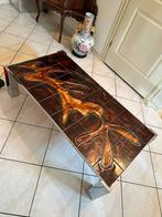 Vintage Sixties tegeltafel met chroom, Ophalen, Zo goed als nieuw, Rond, Minder dan 50 cm