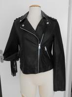 Seven Sisters imitatieleren bikerjack met franjes zwart mt M, Kleding | Dames, Jassen | Zomer, Maat 38/40 (M), Seven Sisters, Zwart