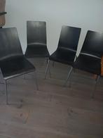 Set van 4 zwarte stoelen, Gebruikt, Zwart, Ophalen of Verzenden, Vier
