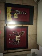 2 batikdoeken in glazen lijst, Ophalen, Hout, Minder dan 50 cm, Minder dan 50 cm