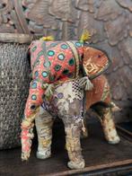 Oude Rajasthani stof olifant india oosters sleets imperfect, Ophalen of Verzenden