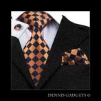 Dennis Gadgets: 100 % zijden stropdas ( 3 delig !! ) DG 1563, Nieuw, Oranje, Met patroon, Ophalen