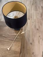 Blauwe Tafellamp met Gouden Binnenkant, Huis en Inrichting, Ophalen of Verzenden, Gebruikt, Stof, Minder dan 50 cm