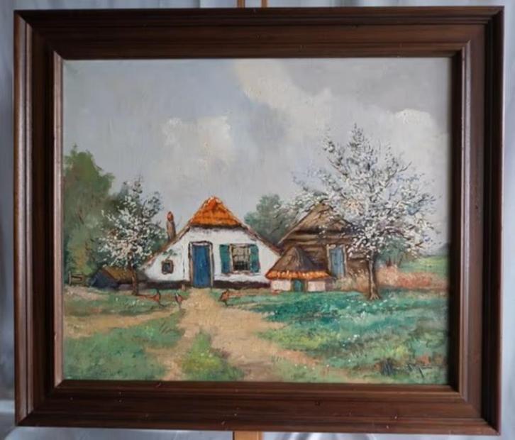 Jan van Vlaardingen (1913-1980 ) - Hollands landschap - 1960, Antiek en Kunst, Kunst | Schilderijen | Klassiek, Ophalen