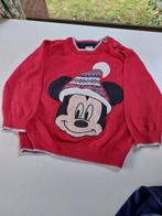 kersttrui rood, mt.80 met Mickey Mouse op voorzijde,, Kinderen en Baby's, Babykleding | Maat 80, Disney Baby, Ophalen of Verzenden