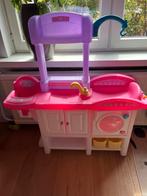 Poppenverzorgingstafel met commode, stoel en wasmachine, Kinderen en Baby's, Speelgoed | Speelkeukens, Ophalen, Gebruikt, Kunststof