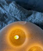 Led Kaars Drie Lonten Beige *Letop, kleine beschadiging!*, D, Overige materialen, Beige, Nieuw
