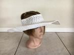 zonneklep zonnehoed 5st wit vlechtwerk one size klittenband, Ophalen of Verzenden, Nieuw, One size fits all