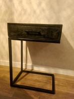 Laptoptafel Mangohout Zwart, Huis en Inrichting, Tafels | Bijzettafels, 55 tot 75 cm, Zo goed als nieuw, Industrieel, Rechthoekig