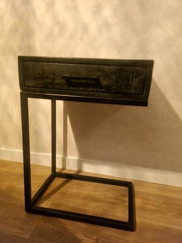 Laptoptafel Mangohout Zwart beschikbaar voor biedingen