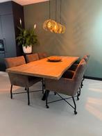 Leami armstoelen/eetstoelen | Zwart frame | Skatewielen (6), Huis en Inrichting, Stoelen, Ophalen, Bruin, Luxe, Zo goed als nieuw