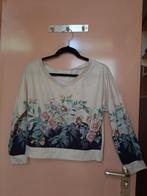 Shirtje met bloemenprint - Maat S, Beige, Nieuw, Ophalen of Verzenden, Lange mouw