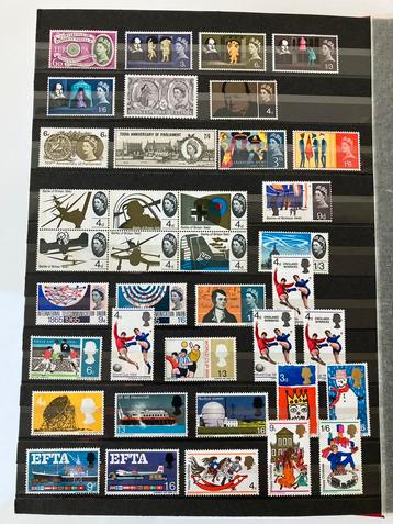Postzegels UK 60er, 70er en 80er jaren, postfris beschikbaar voor biedingen