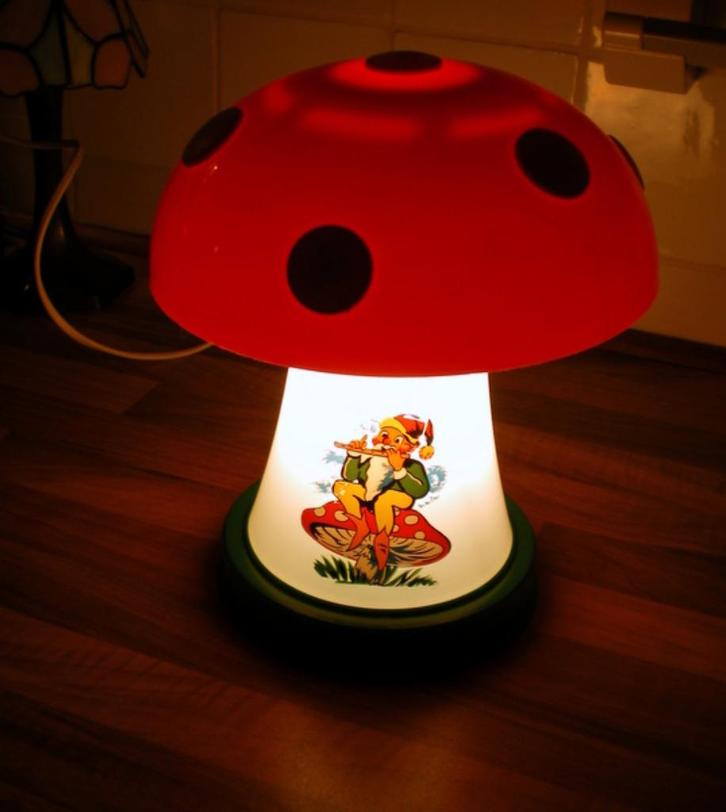 Vintage paddenstoel lamp, Huis en Inrichting, Lampen | Vloerlampen, Zo goed als nieuw, Minder dan 100 cm, Kunststof, Ophalen of Verzenden