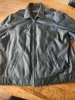 Donkerblauwe leren jas, Kleding | Heren, Grote Maten, Ophalen of Verzenden, Zo goed als nieuw, Blauw, Broek of Spijkerbroek