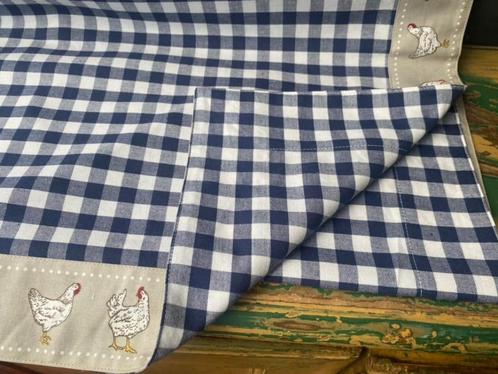 tafelkleed haan kippen blauw rood ruiten katoen Clayre & eef, Huis en Inrichting, Keuken | Textiel, Nieuw, Tafelkleed of Tafelzeil