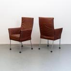 2x Montis Chaplin (eetkamer) stoelen - chocolade bruin, Huis en Inrichting, Niet ingevuld, Niet ingevuld, Leer, Ophalen of Verzenden