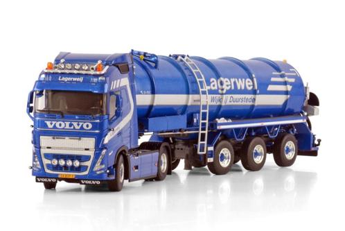 Lagerweij; VOLVO FH5 GLOBETROTTER 4X2 VACUUM TANK TRAILER -, Hobby en Vrije tijd, Modelauto's | 1:50, Nieuw, Bus of Vrachtwagen