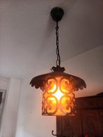 Retro plafondlamp lamp metaal met glazen binnenkant