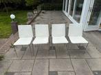 4 Witte B&B Italia Stoelen - Gebruikt, Huis en Inrichting, Ophalen, Gebruikt, Wit, Leer