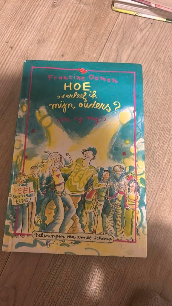 Francine Oomen - Hoe overleef ik mijn ouders? en zij mij!, Boeken, Kinderboeken | Jeugd | 13 jaar en ouder, Zo goed als nieuw