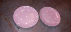 Union Pacific tableware 2 bordjes Roze/wit polkadot  19cm, Huis en Inrichting, Keuken | Servies, Bord(en), Overige stijlen, Ophalen of Verzenden