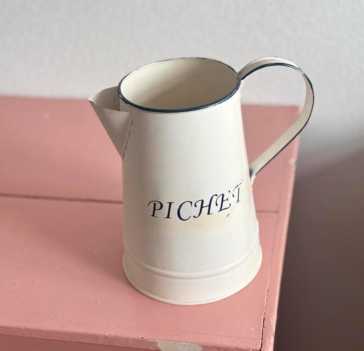 Vintage Franse Emaille Kan, Antiek en Kunst, Antiek | Emaille, Ophalen of Verzenden