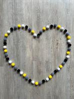 Pompom slinger zwart/antraciet/geel/wit, Ophalen of Verzenden, Nieuw, Wanddecoratie