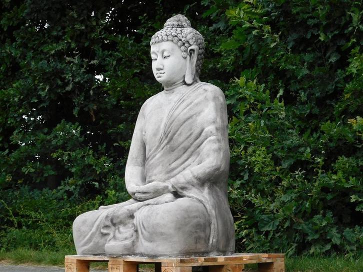 Boeddha Beeld XXL – 155 cm Hoog | Massief Stenen Tuinbeeld, Tuin en Terras, Tuinbeelden, Nieuw, Steen, Ophalen of Verzenden