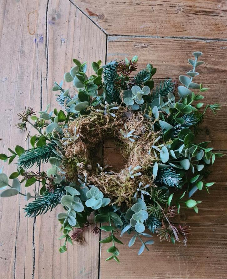 Decoratieve Krans met Groen, Huis en Inrichting, Woonaccessoires | Kransen, Zo goed als nieuw, Ophalen of Verzenden