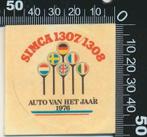 Sticker: Chrysler Simca - 1307 1308 - Auto van het jaar 1976, Ophalen of Verzenden, Zo goed als nieuw, Auto of Motor