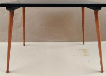 Vintage bijzettafeltje met zwart geverfd blad - 50x30x39 beschikbaar voor biedingen