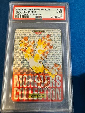 Pokemon Japan Moltres #144 Bandai red prism PSA 9 beschikbaar voor biedingen