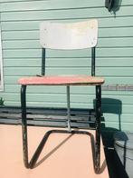 3x Vintage Stoere eetkamerstoel – hout & staal (klusproject), Ophalen, Gebruikt, Overige kleuren, Drie