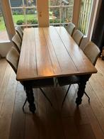 Eettafel met 6 stoelen, Huis en Inrichting, Tafels | Eettafels, Ophalen, Gebruikt, 50 tot 100 cm, Vijf personen of meer