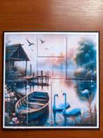 Kaart condoleance  natuur bootje zwanen 859 = 1,75, Ophalen of Verzenden, Nieuw