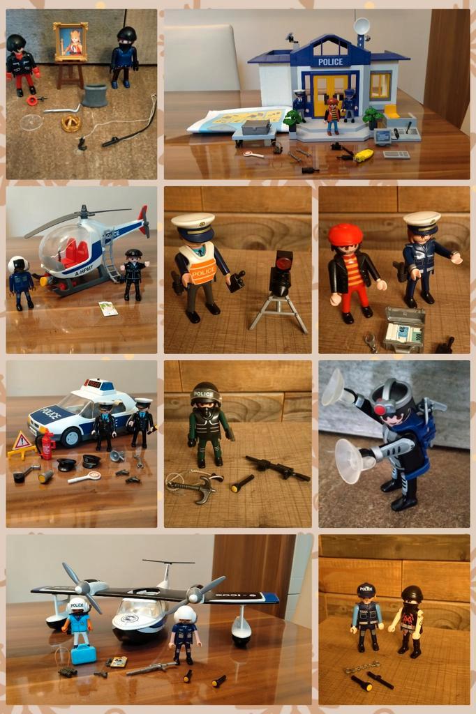 Playmobil politie 11 sets oa politiebureau, auto, vliegtuig, Kinderen en Baby's, Speelgoed | Playmobil, Zo goed als nieuw, Complete set