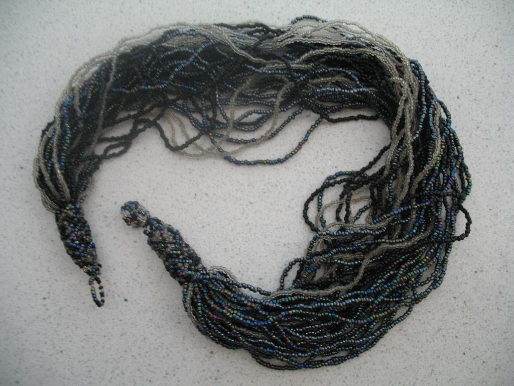 Kralen Ketting Parelmoer met Grijs 40 Strengen, Sieraden, Tassen en Uiterlijk, Antieke sieraden, Ophalen of Verzenden, Overige materialen
